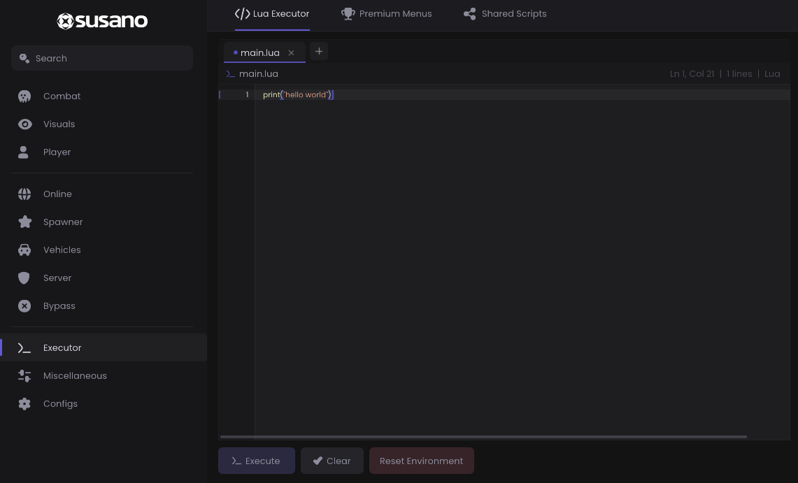 Susano FiveM Lua Executor Interface